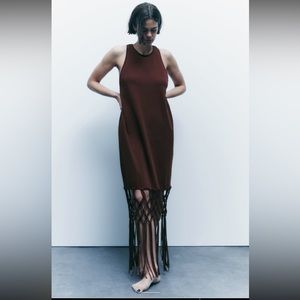 Zara COMBINATION MACRAMÉ DRESS